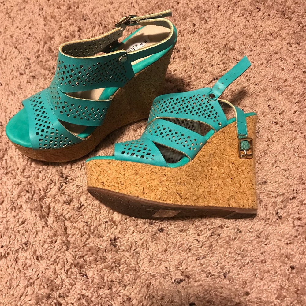 Tiffany Blue Wedges